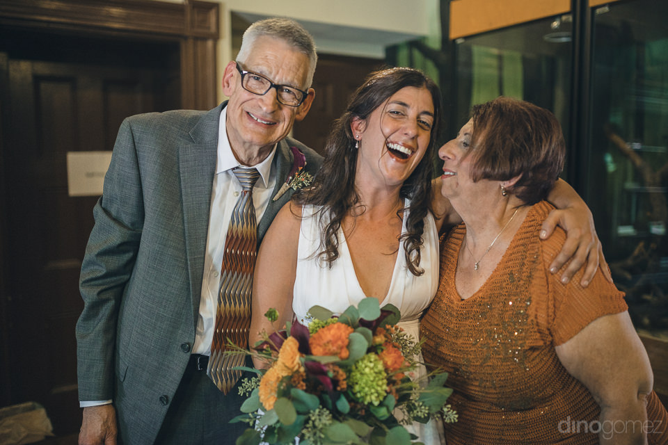 family of the bride with her before wedding ceremony in new york